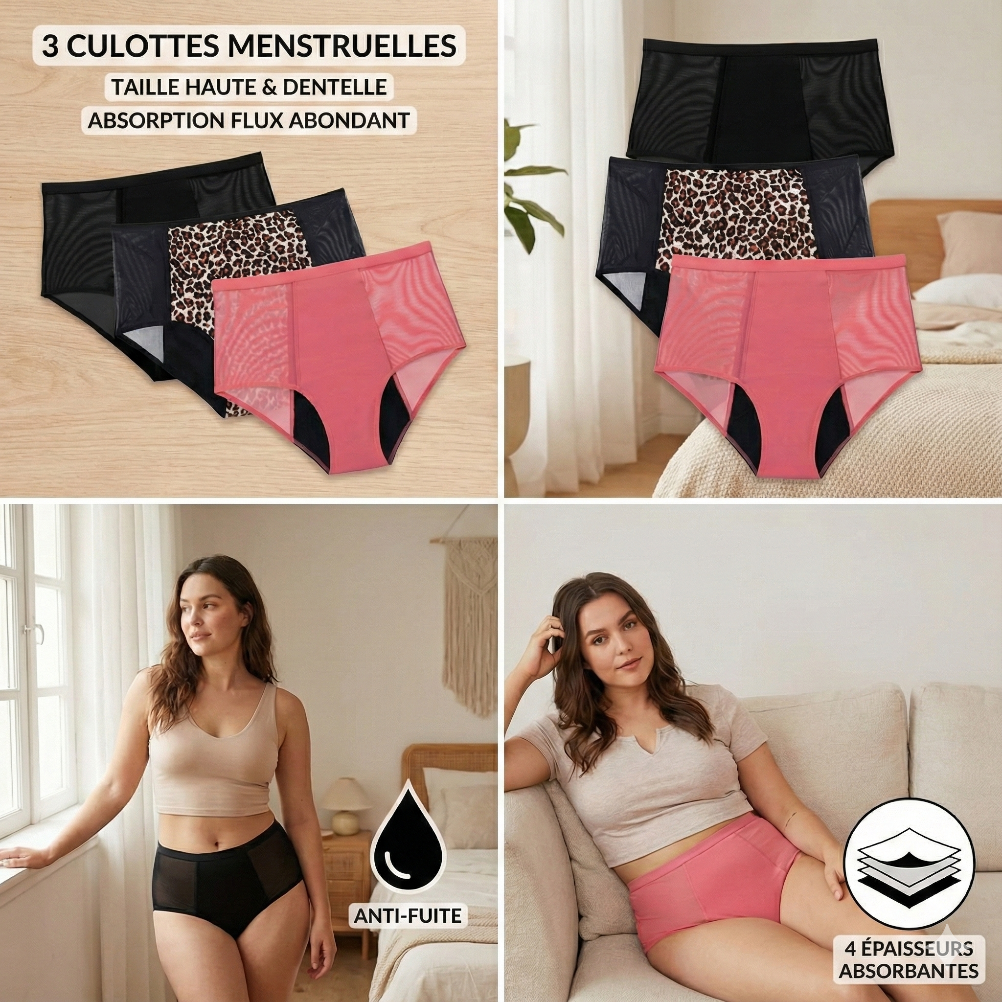 Culottes menstruelle absorbante – Confort et protection toute la journée